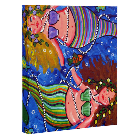 Renie Britenbucher Mermaids In Stripes Art Canvas