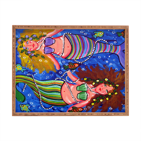 Renie Britenbucher Mermaids In Stripes Rectangular Tray
