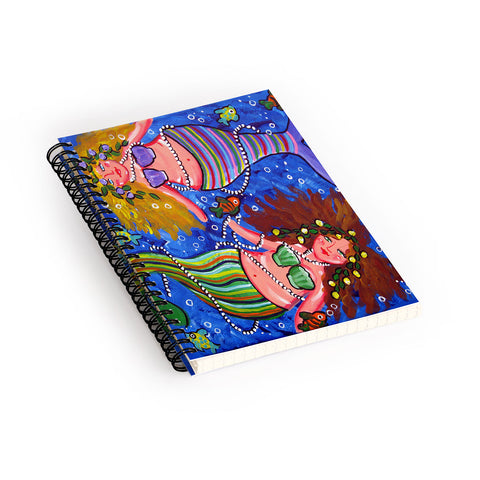 Renie Britenbucher Mermaids In Stripes Spiral Notebook