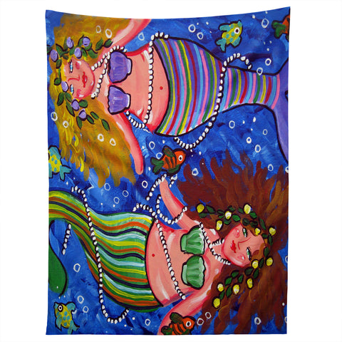 Renie Britenbucher Mermaids In Stripes Tapestry