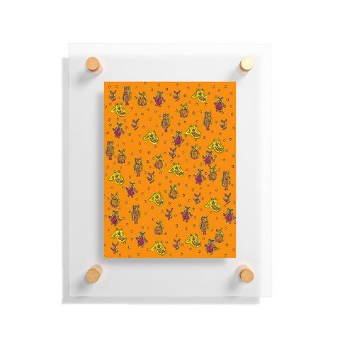 Renie Britenbucher Orange Owls Floating Acrylic Print
