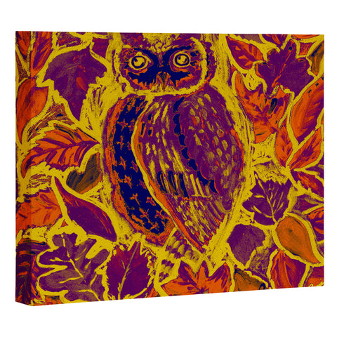 Renie Britenbucher Owl Orange Batik Art Canvas