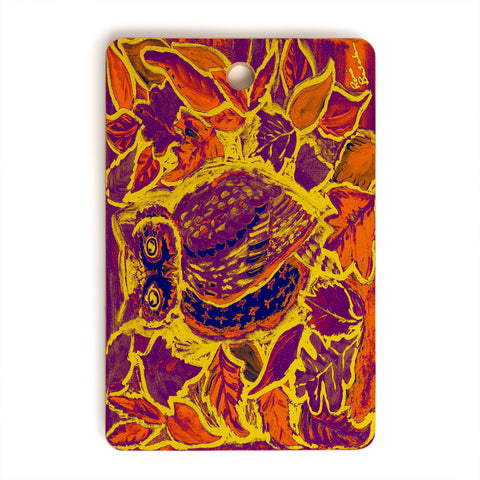 Renie Britenbucher Owl Orange Batik Cutting Board Rectangle