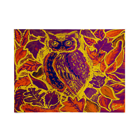 Renie Britenbucher Owl Orange Batik Poster