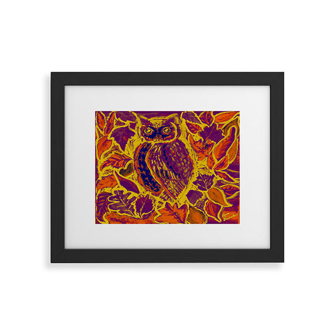 Renie Britenbucher Owl Orange Batik Framed Art Print