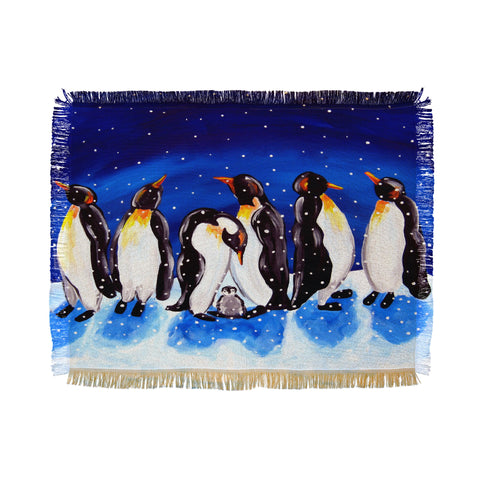 Renie Britenbucher Penguin Party Throw Blanket