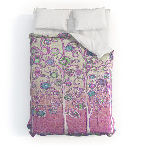 Renie Britenbucher Pink Owls Comforter
