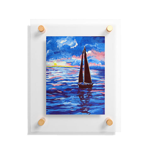 Renie Britenbucher Pink Sunset Sail Floating Acrylic Print
