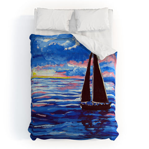 Renie Britenbucher Pink Sunset Sail Comforter