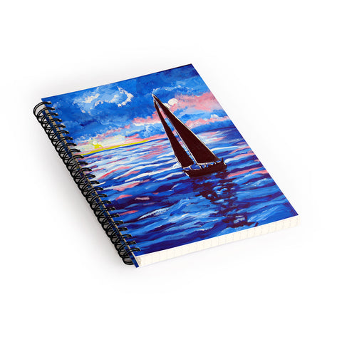 Renie Britenbucher Pink Sunset Sail Spiral Notebook