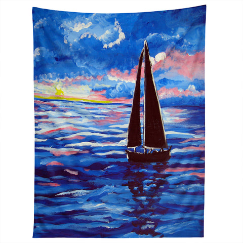 Renie Britenbucher Pink Sunset Sail Tapestry