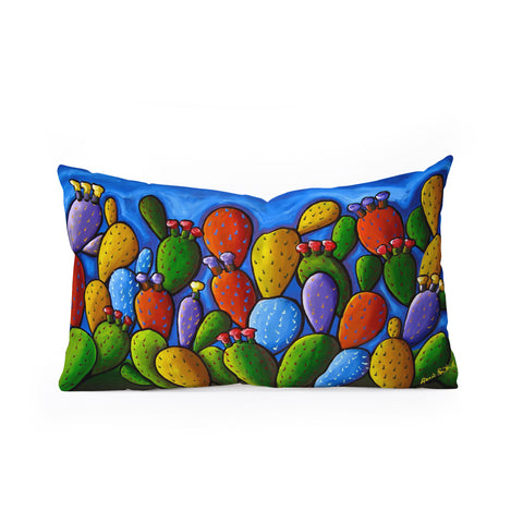 Renie Britenbucher Prickly Pear Cactus Oblong Throw Pillow