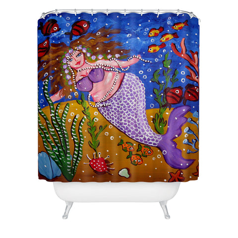 Renie Britenbucher Purple Mermaid Shower Curtain