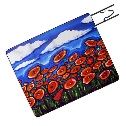 Renie Britenbucher Red Poppy Field Picnic Blanket