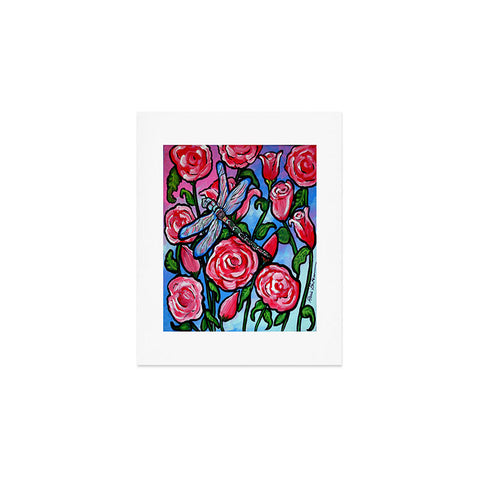 Renie Britenbucher Roses and Dragonfly Art Print