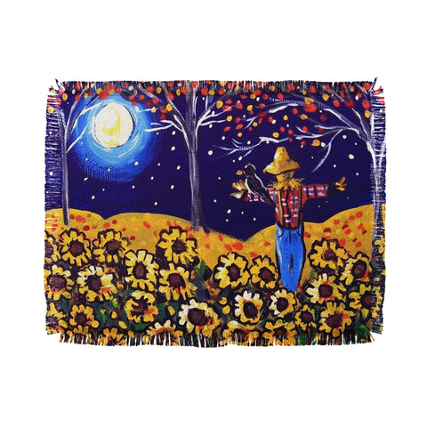 Renie Britenbucher Scarecrow in the Moonlight Throw Blanket