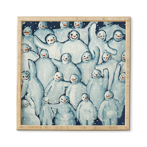 Renie Britenbucher Snowman Family Photo Framed Wall Art