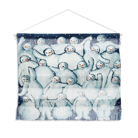 Renie Britenbucher Snowman Family Photo Wall Hanging Landscape