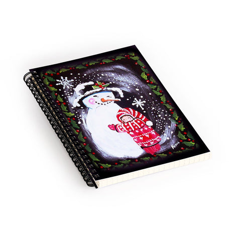 Renie Britenbucher Snowman Hugs Girl Spiral Notebook