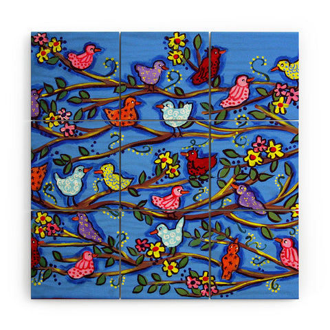 Renie Britenbucher Spring Birds and Blossoms Wood Wall Mural