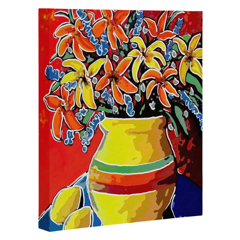 Renie Britenbucher Stylized Lillies And Lemons Art Canvas