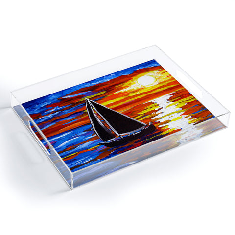 Renie Britenbucher Sunset Sail Acrylic Tray