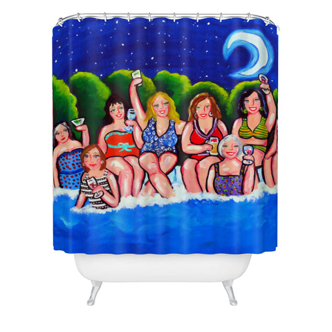 Renie Britenbucher Swimming Pool Divas Happy Hour Shower Curtain