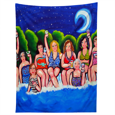 Renie Britenbucher Swimming Pool Divas Happy Hour Tapestry