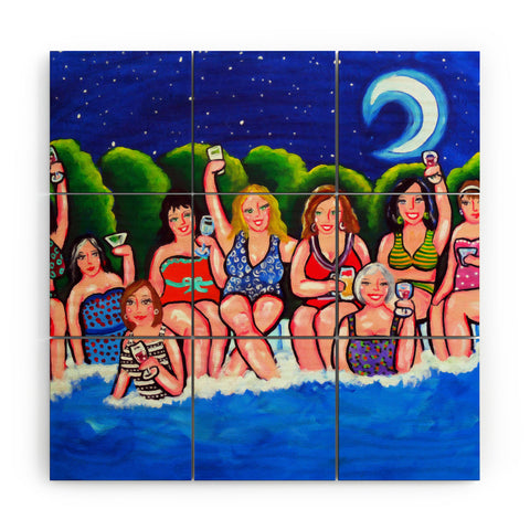 Renie Britenbucher Swimming Pool Divas Happy Hour Wood Wall Mural