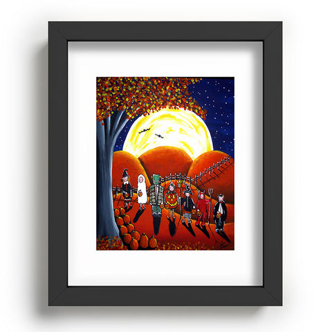 Renie Britenbucher Trick Or Treaters Under A Full Moon Recessed Framing Rectangle