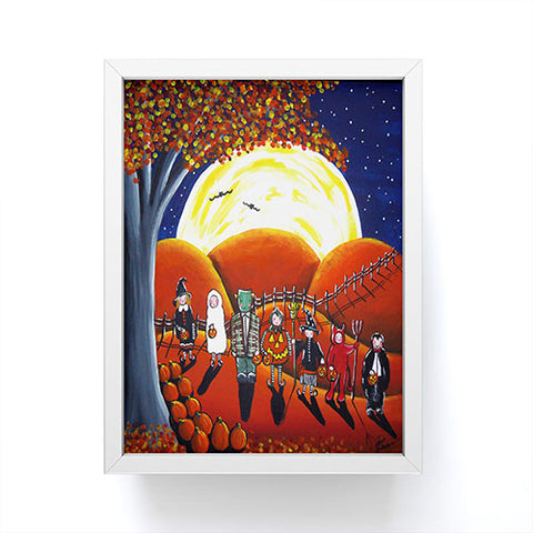 Renie Britenbucher Trick Or Treaters Under A Full Moon Framed Mini Art Print