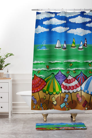 Renie Britenbucher Whimsical Beach 1 Shower Curtain And Mat