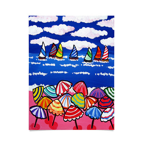 Renie Britenbucher Whimsical Beach Umbrellas Poster