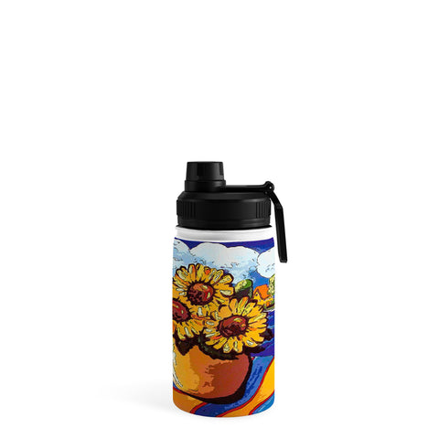 Renie Britenbucher Wine Sunflowers and Sailboats Water Bottle
