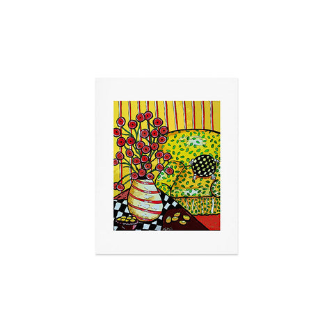 Renie Britenbucher Yellow Chair With Red Poppies Art Print