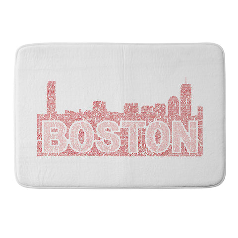 Restudio Designs Boston skyline all red letters Memory Foam Bath Mat
