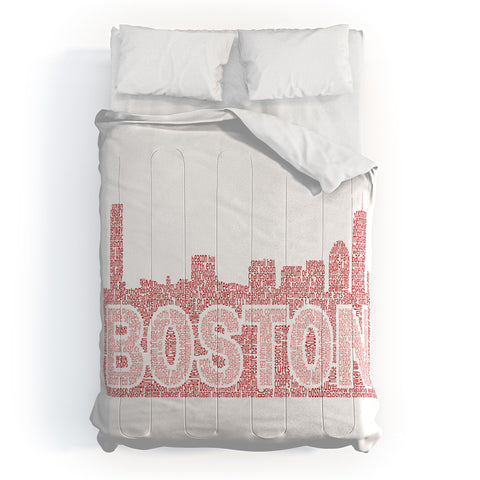 Restudio Designs Boston skyline all red letters Comforter