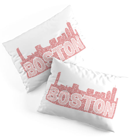 Restudio Designs Boston skyline all red letters Pillow Shams