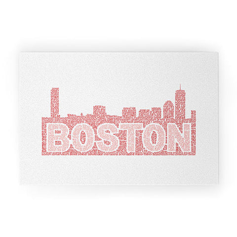 Restudio Designs Boston skyline all red letters Welcome Mat