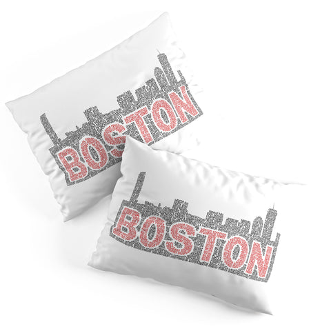 Restudio Designs Boston skyline red inner letters Pillow Shams