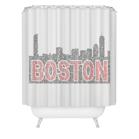 Restudio Designs Boston skyline red inner letters Shower Curtain