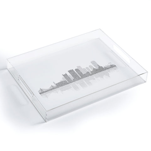 Restudio Designs Boston Skyline Reflection Acrylic Tray