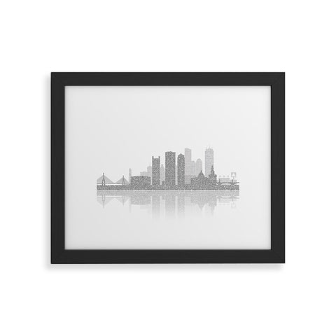 Restudio Designs Boston Skyline Reflection Framed Art Print