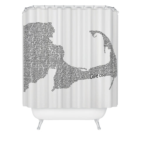 Restudio Designs Cape Cod Map Shower Curtain