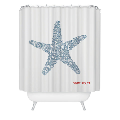 Restudio Designs Nantucket Starfish Shower Curtain