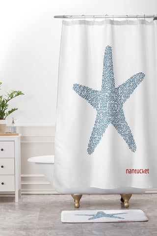 Restudio Designs Nantucket Starfish Shower Curtain And Mat