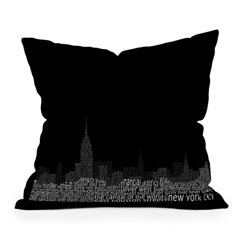Restudio Designs New York Skyline 2 Throw Pillow
