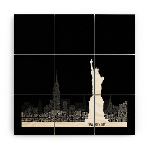 Restudio Designs New York Skyline 4 Wood Wall Mural