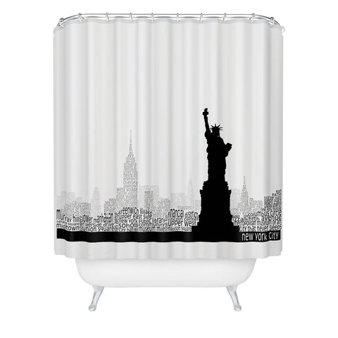 Restudio Designs New York Skyline 5 Shower Curtain