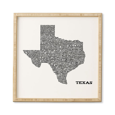 Restudio Designs Texas Map Framed Wall Art